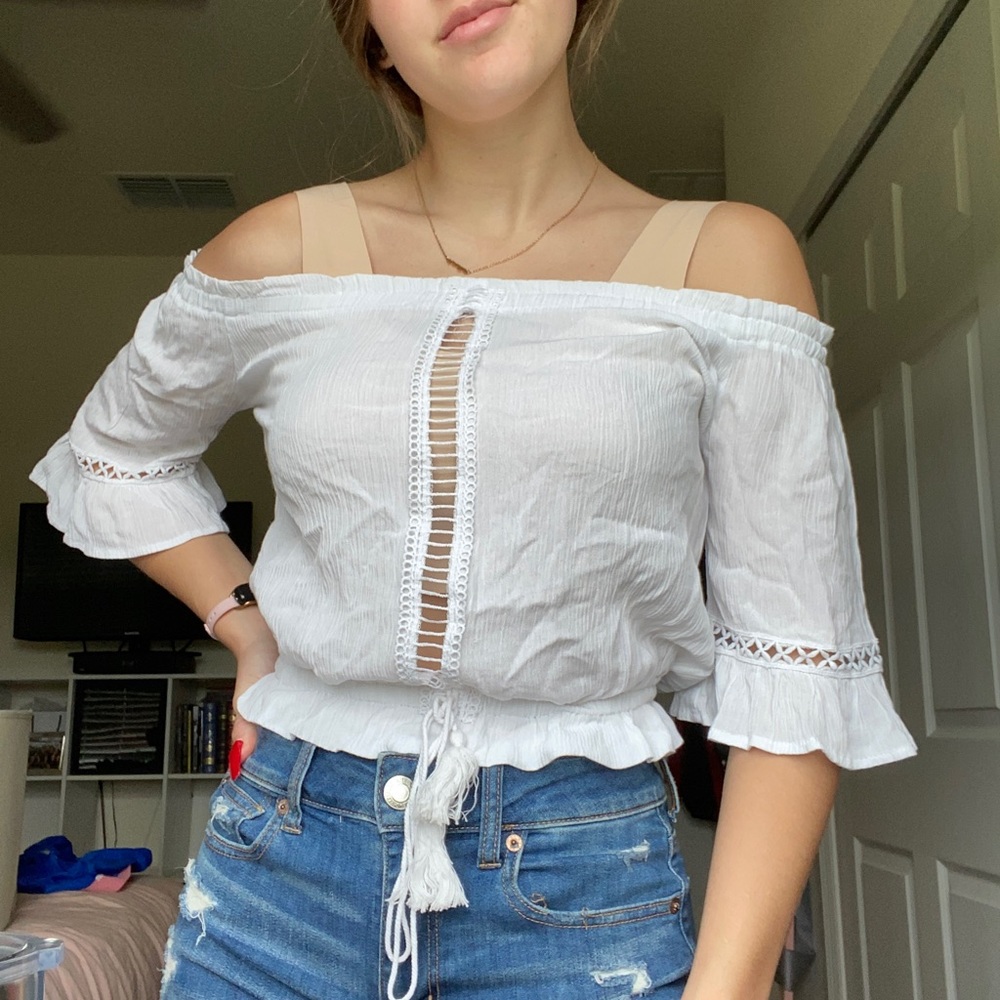 La Hearts Pacsun white off the shoulder shirt xs